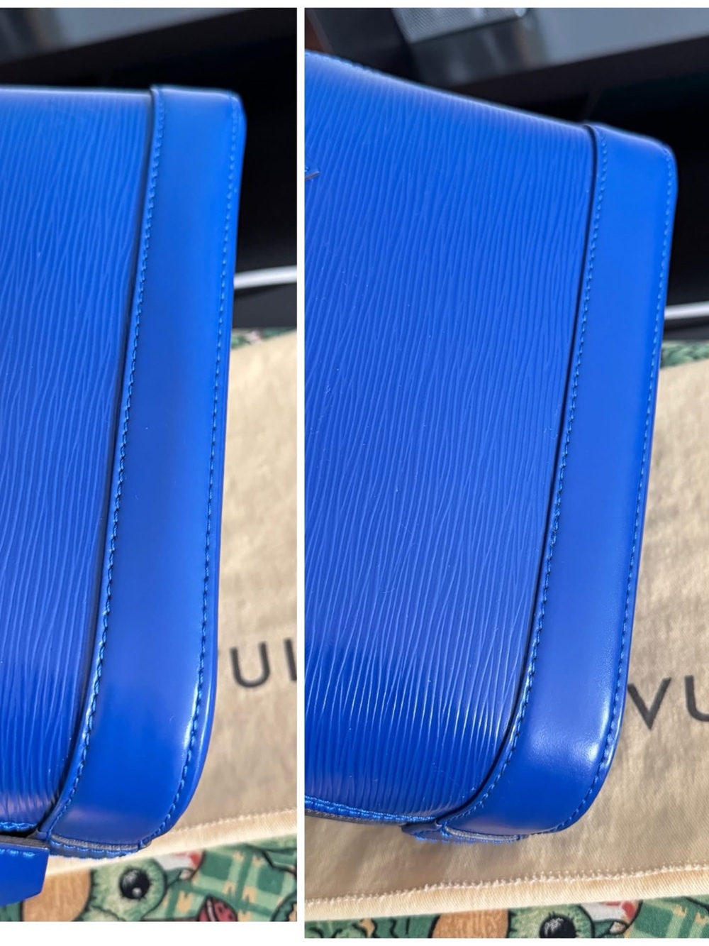 Louis Vuitton Blue Epi Alma BB Satchel - Picture 8 of 14